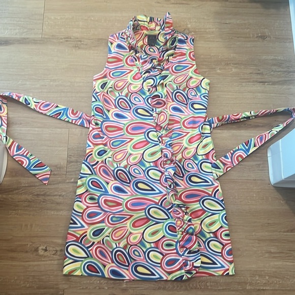 Melly M Riverside Ruffle Printed Wrap Dress Size - 6 - Picture 8 of 16